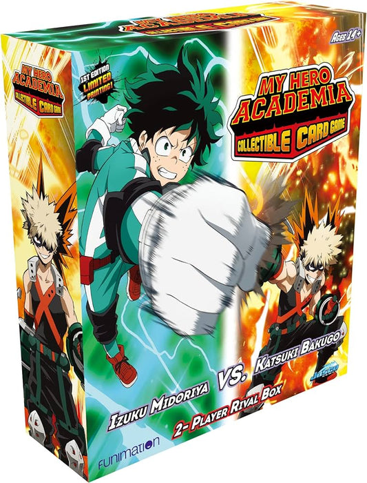 MY HERO ACADEMIA COLLECTIBLE CARD GAME IZUKU MIDORIYA VS KATSUKI 2 PLAYER RIVAL BOX